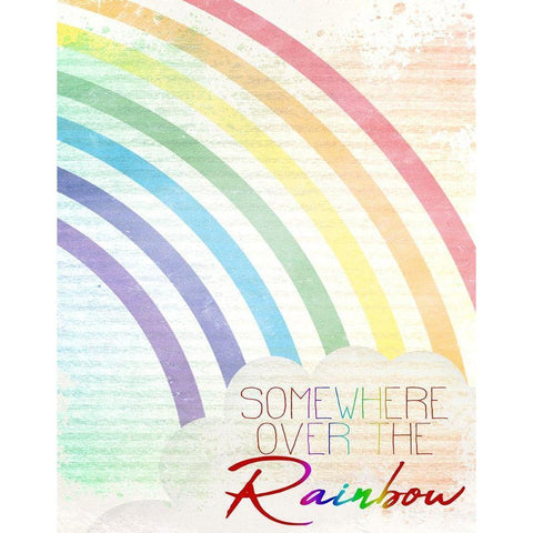 Somewhere Over the Rainbow 1 Black Modern Wood Framed Art Print with Double Matting by Kimberly, Allen