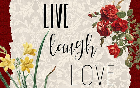 Live Laugh Love 1 White Modern Wood Framed Art Print with Double Matting by Kimberly, Allen