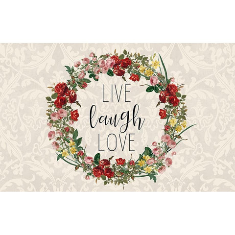 Live Laugh Love 2 White Modern Wood Framed Art Print by Kimberly, Allen