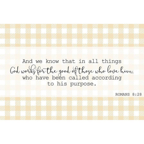 Romans 8 28 Black Modern Wood Framed Art Print with Double Matting by Kimberly, Allen