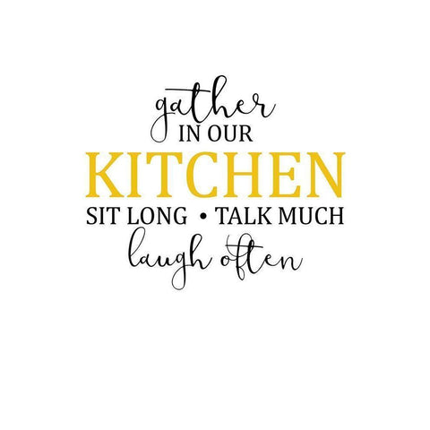 Gather in Our Kitchen Black Modern Wood Framed Art Print with Double Matting by Kimberly, Allen