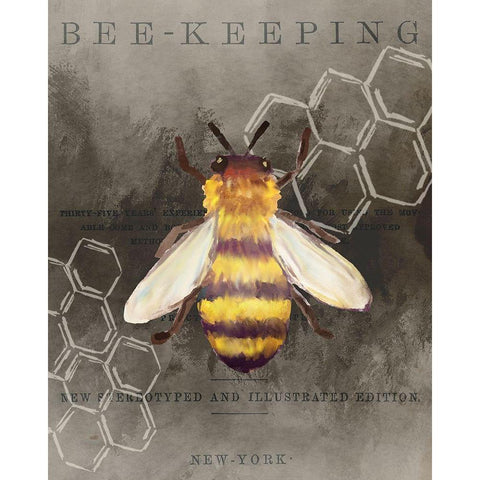 Bee Charmer 1 White Modern Wood Framed Art Print by Allen, Kimberly