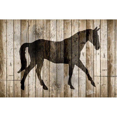 Barnwood Horse Black Modern Wood Framed Art Print by Allen, Kimberly