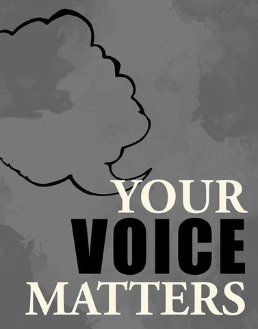 Voice Matters White Modern Wood Framed Art Print with Double Matting by Allen, Kimberly
