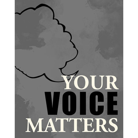 Voice Matters Black Modern Wood Framed Art Print by Allen, Kimberly