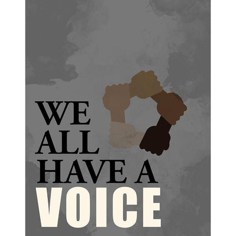 Voice Black Modern Wood Framed Art Print with Double Matting by Allen, Kimberly