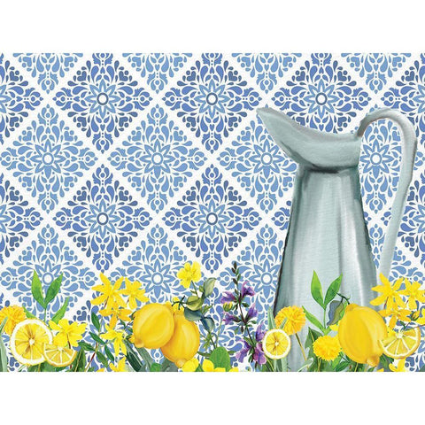 Lemon Tile 5 White Modern Wood Framed Art Print by Allen, Kimberly