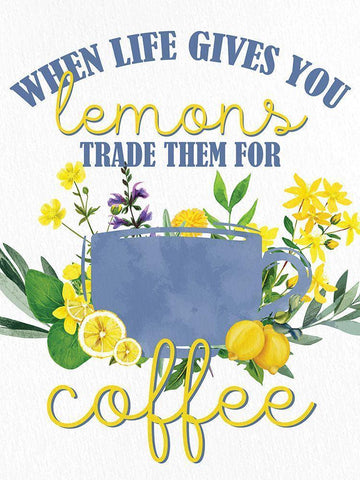 Lemon Tile 10 White Modern Wood Framed Art Print with Double Matting by Allen, Kimberly