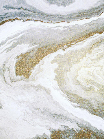 Clouds of Gold 1 White Modern Wood Framed Art Print with Double Matting by Allen, Kimberly