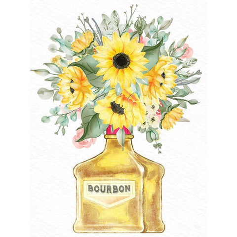 Bourbon Floral Gold Ornate Wood Framed Art Print with Double Matting by Allen, Kimberly