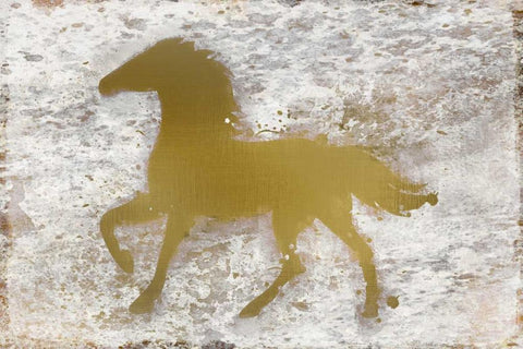 Golden Horse White Modern Wood Framed Art Print with Double Matting by Allen, Kimberly