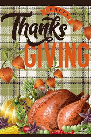 Turkey Thanksgiving White Modern Wood Framed Art Print with Double Matting by Allen, Kimberly