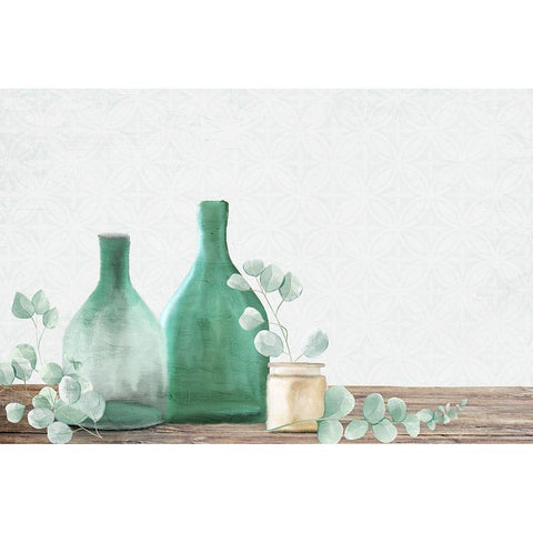 Eucalyptus Glass White Modern Wood Framed Art Print by Allen, Kimberly