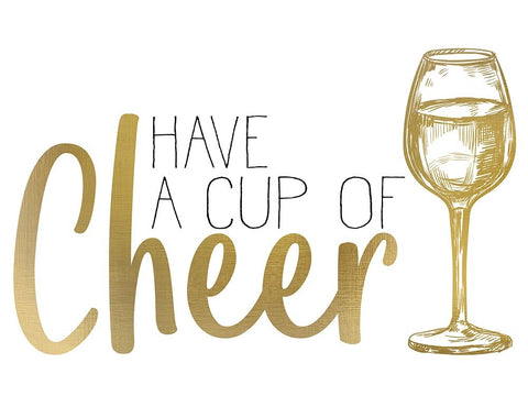 Cheer 1 White Modern Wood Framed Art Print with Double Matting by Allen, Kimberly