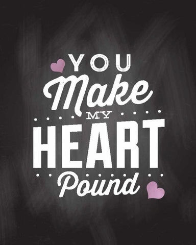 You Make My Heart White Modern Wood Framed Art Print with Double Matting by Allen, Kimberly