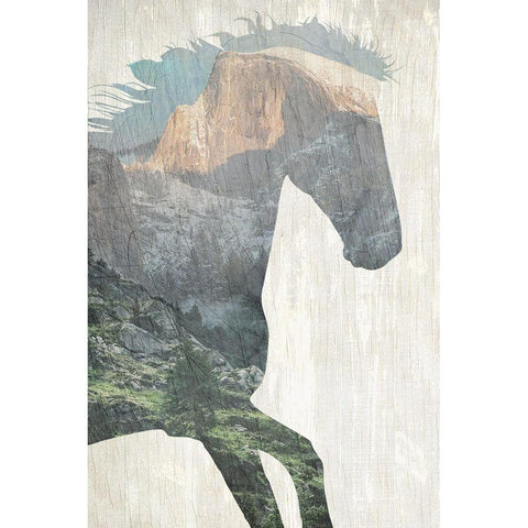 Running Mountains Black Modern Wood Framed Art Print with Double Matting by Kimberly, Allen