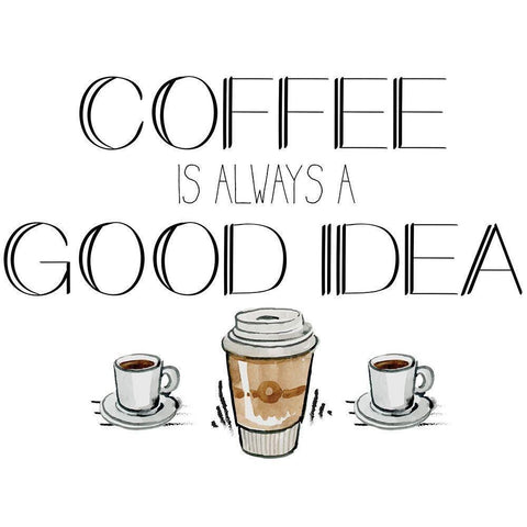 Morning Coffee 2 Black Modern Wood Framed Art Print with Double Matting by Kimberly, Allen
