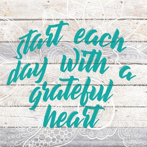 Grateful Heart Gold Ornate Wood Framed Art Print with Double Matting by Kimberly, Allen