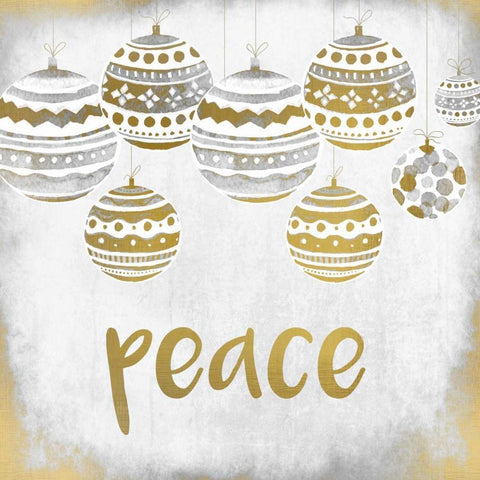 Peace Christmas White Modern Wood Framed Art Print with Double Matting by Allen, Kimberly