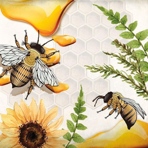 Bee Keeper 2 White Modern Wood Framed Art Print by Allen, Kimberly