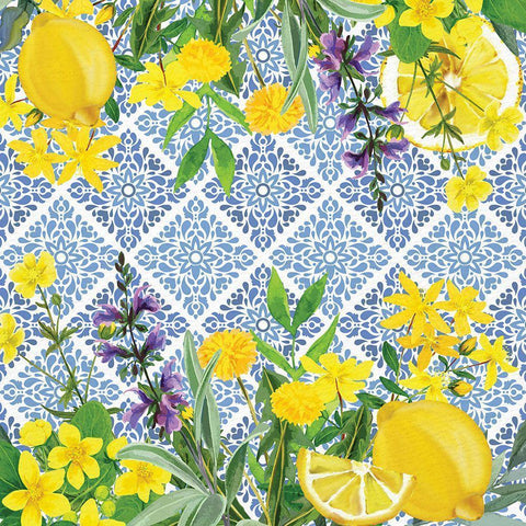 Lemon Tile 3 White Modern Wood Framed Art Print by Allen, Kimberly