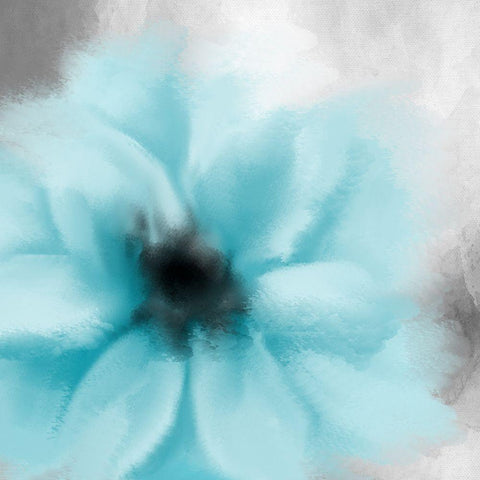 Teal Dreams 1 Black Modern Wood Framed Art Print with Double Matting by Allen, Kimberly