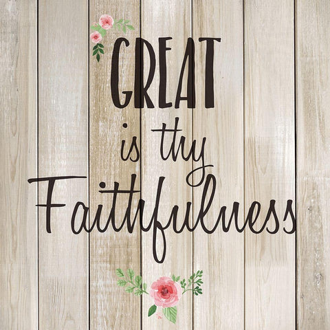 Great is Thy Faithfulness White Modern Wood Framed Art Print by Kimberly, Allen