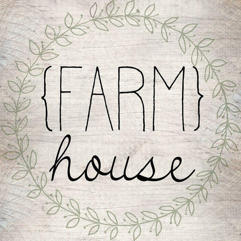 Farm House Square Black Ornate Wood Framed Art Print with Double Matting by Kimberly, Allen