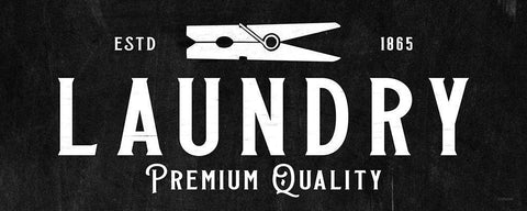 Laundry Sign White Modern Wood Framed Art Print with Double Matting by Koetsier, Albert