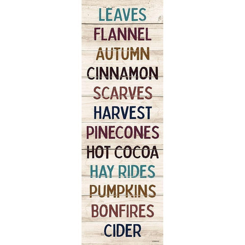 Autumn Words Black Modern Wood Framed Art Print with Double Matting by Koetsier, Albert