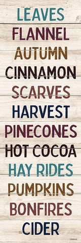 Autumn Words White Modern Wood Framed Art Print with Double Matting by Koetsier, Albert