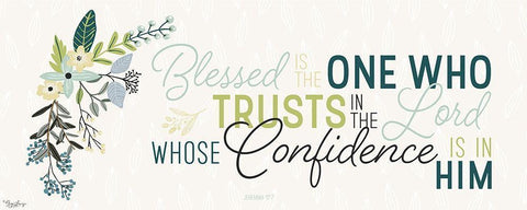 Blessed One White Modern Wood Framed Art Print with Double Matting by Louise, Gigi