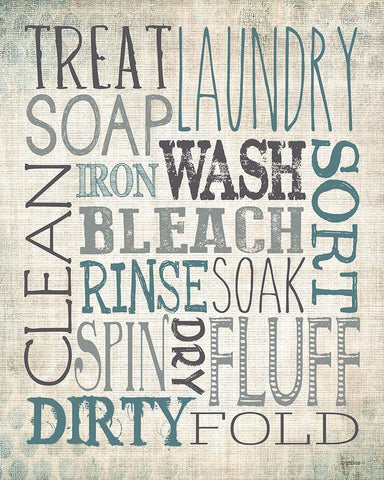 Laundry Art White Modern Wood Framed Art Print with Double Matting by Louise, Gigi
