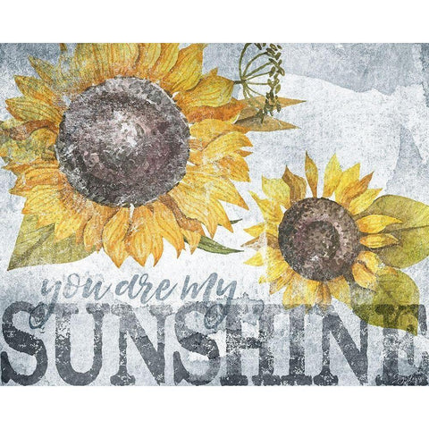 Sunshine Sunflower White Modern Wood Framed Art Print by Louise, Gigi