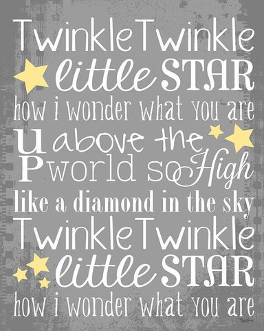 Twinkle Gray Black Ornate Wood Framed Art Print with Double Matting by Louise, Gigi