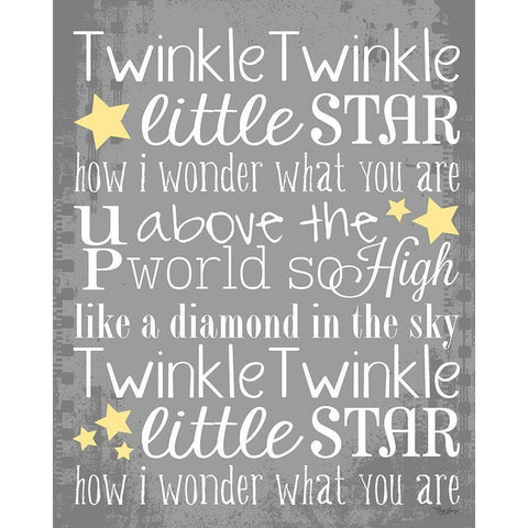 Twinkle Gray Black Modern Wood Framed Art Print by Louise, Gigi