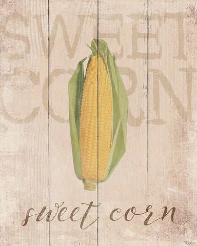 Sweet Corn White Modern Wood Framed Art Print with Double Matting by Louise, Gigi