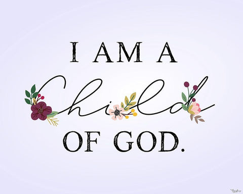 Child of God White Modern Wood Framed Art Print with Double Matting by Louise, Gigi