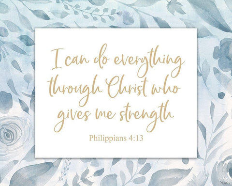 Christ Strength Black Ornate Wood Framed Art Print with Double Matting by Louise, Gigi