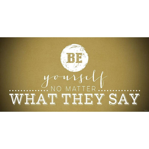 Yourself Yellow Black Modern Wood Framed Art Print with Double Matting by Louise, Gigi