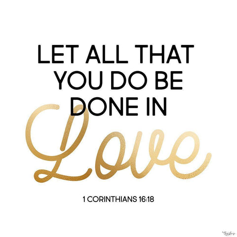 Done In Love Black Modern Wood Framed Art Print with Double Matting by Louise, Gigi