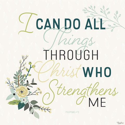 She Strength White Modern Wood Framed Art Print with Double Matting by Louise, Gigi