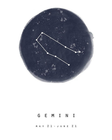 Gemini Black Ornate Wood Framed Art Print with Double Matting by Straatsma, Leah