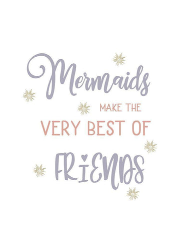 Mermaids Best Friends White Modern Wood Framed Art Print with Double Matting by Straatsma, Leah