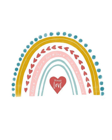 Happy Heart Rainbow So Much Love Black Ornate Wood Framed Art Print with Double Matting by Straatsma, Leah