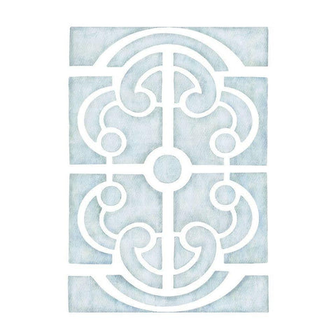 Blue Parterre Gold Ornate Wood Framed Art Print with Double Matting by Straatsma, Leah
