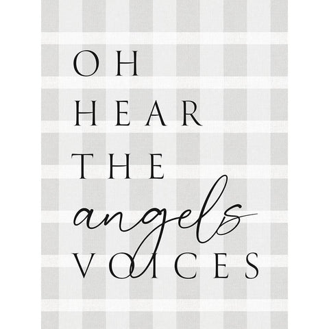 Oh Hear Plaid Black Modern Wood Framed Art Print by Straatsma, Leah