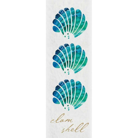 Clam Shell Panel White Modern Wood Framed Art Print by Hogan, Melody