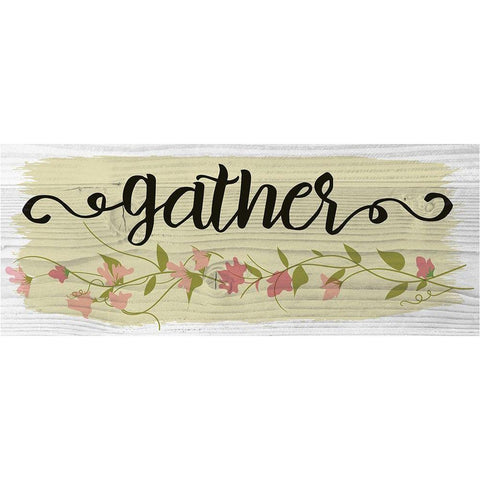 Curly Cue Gather Color 6 Gold Ornate Wood Framed Art Print with Double Matting by Hogan, Melody