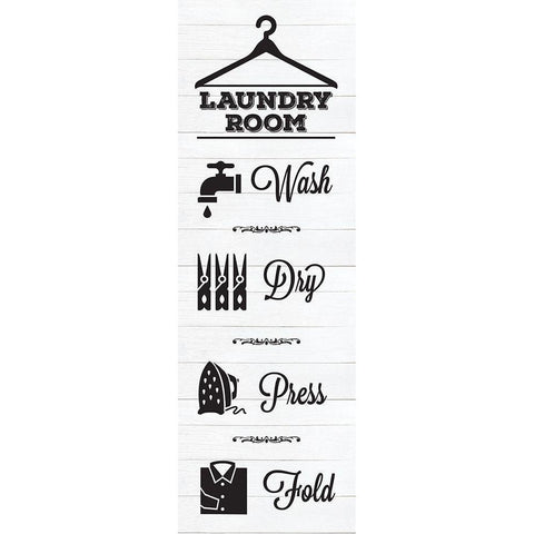 Laundry Shiplap 6 Black Modern Wood Framed Art Print with Double Matting by Hogan, Melody